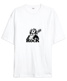 Tisho - Rock Roll Baskılı Oversize Unisex Tişört
