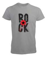 Rock Star - Rock N Roll Gri Erkek Tişört - Tisho