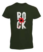 Rock Star - Rock N Roll Haki Yeşili Erkek Tişört - Tisho
