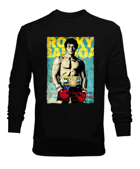 Tisho - Rocky Balboa Vintage Baskılı Erkek Sweatshirt