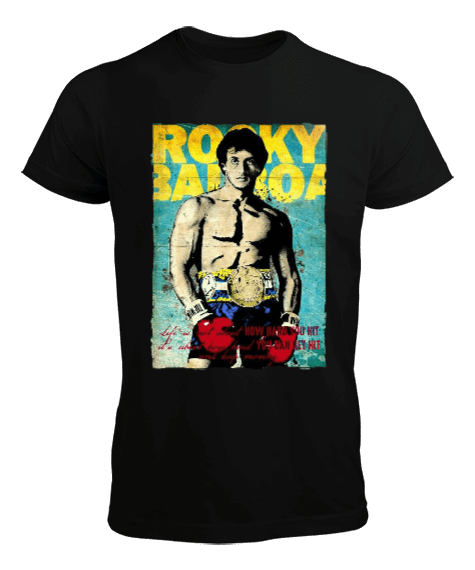 Tisho - Rocky Balboa Vintage Baskılı Erkek Tişört