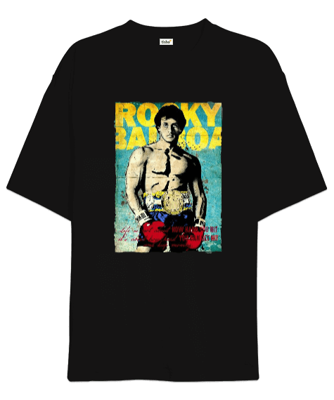 Tisho - Rocky Balboa Vintage Baskılı Oversize Unisex Tişört