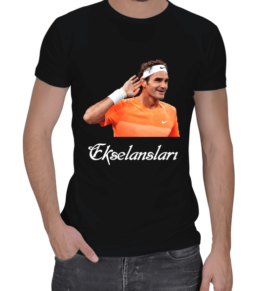Tisho - Roger Federer Ekselansları Erkek Regular Kesim Tişört