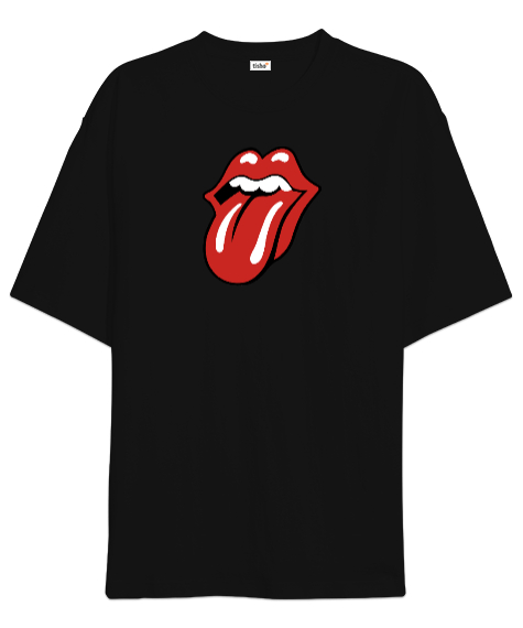 Tisho - ROLLING STONES Siyah Oversize Unisex Tişört