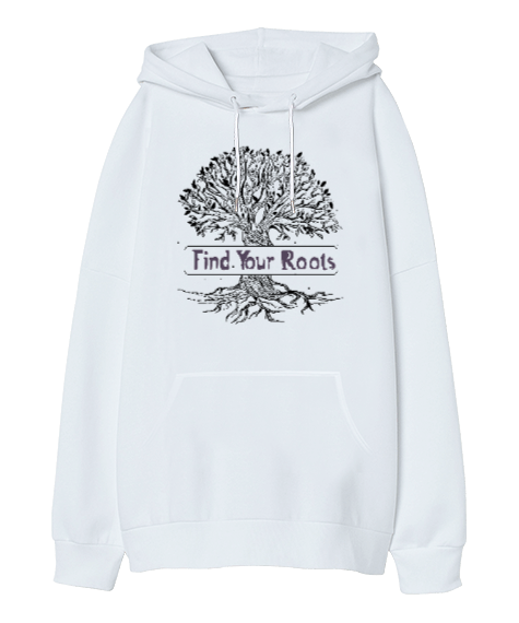 Tisho - Roots Oversize Unisex Kapüşonlu Sweatshirt