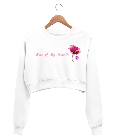 Tisho - Rose of My Hearth Kadın Crop Sweatshirt