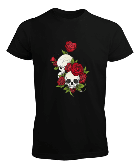 Tisho - rose skull kuru kafa Erkek Tişört