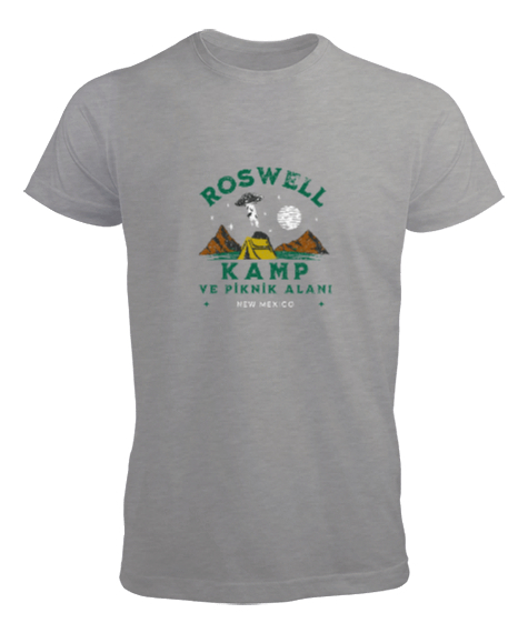 Tisho - Roswell Kamp ve Piknik Alanı Gri Erkek Tişört