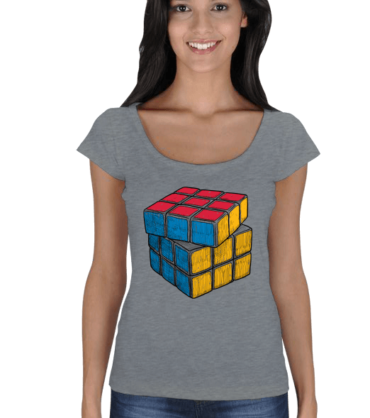 Tisho - Rubik küp Kadın Açık Yaka