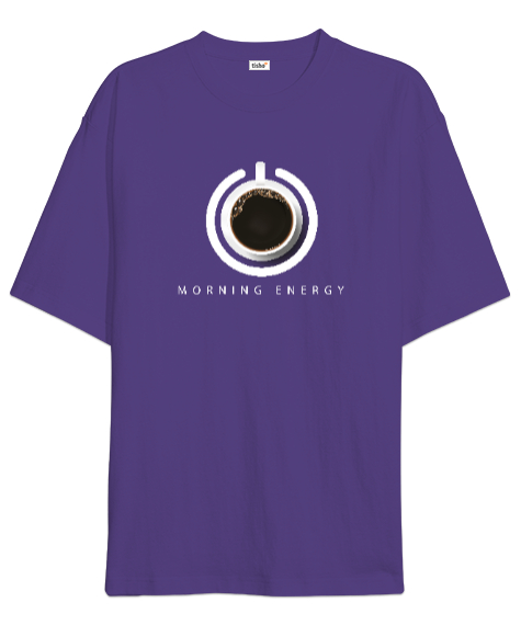 Tisho - Sabah Enerjisi - Coffee Energy Mor Oversize Unisex Tişört