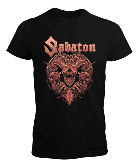 Tisho - Sabaton Rock Tasarım Baskılı Siyah Erkek Tişört