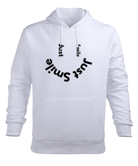 Tisho - Sadece Gülümse - Just Smile Erkek Kapüşonlu Hoodie Sweatshirt