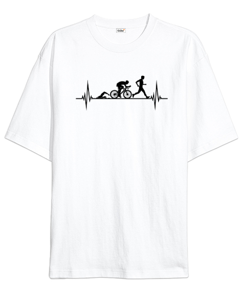 Tisho - Sağlık İçin Spor - Sport For Life - Hareket Beyaz Oversize Unisex Tişört