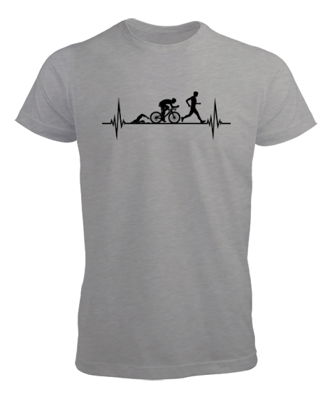 Tisho - Sağlık İçin Spor - Sport For Life - Hareket Gri Erkek Tişört