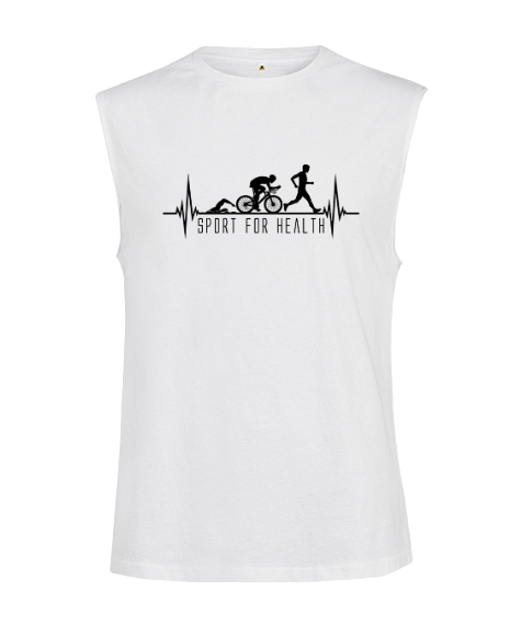 Tisho - Sağlık İçin Spor - Sport For Life - Hareket V2 Beyaz Kesik Kol Unisex Tişört