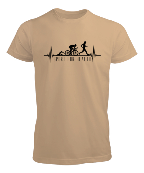 Tisho - Sağlık İçin Spor - Sport For Life - Hareket V2 Camel Erkek Tişört