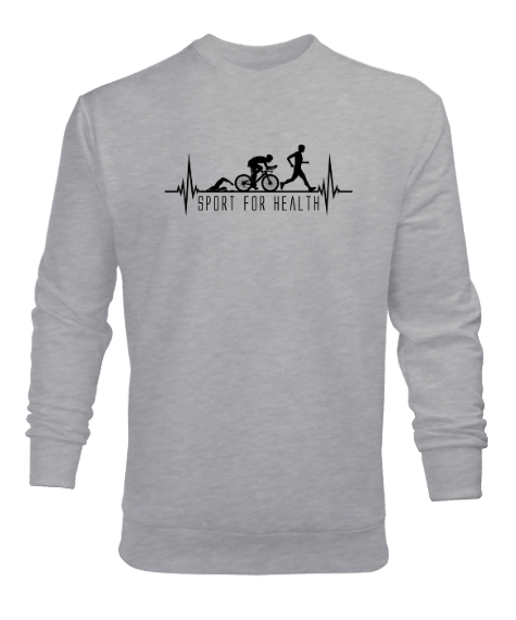 Tisho - Sağlık İçin Spor - Sport For Life - Hareket V2 Gri Erkek Sweatshirt