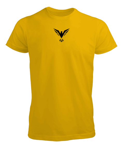 Tisho - Şahin Silüetli Sarı Erkek T-Shirt Erkek Tişört
