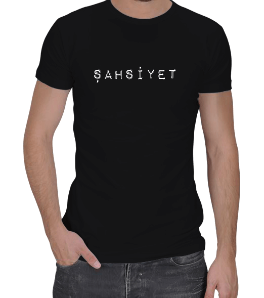 Tisho - Şahsiyet - Arkalı Önlü Şahsiyet ve Hatırla Dar Erkek Regular Kesim Tişört