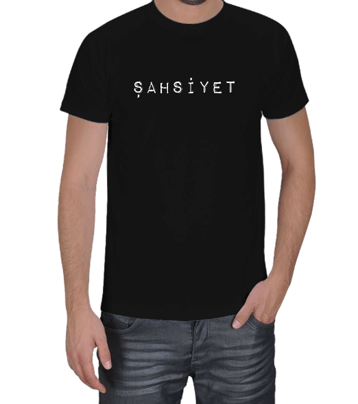 Tisho - Şahsiyet - Siyah Şahsiyet Tişörtü Erkek Tişört