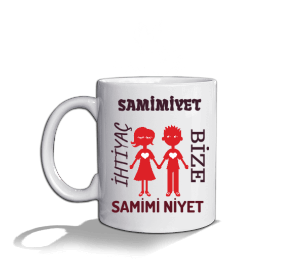 Tisho - SAMİMİYET Beyaz Kupa Bardak