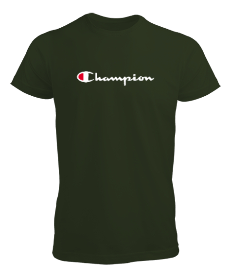 Tisho - Şampiyon - Champion Haki Yeşili Erkek Tişört