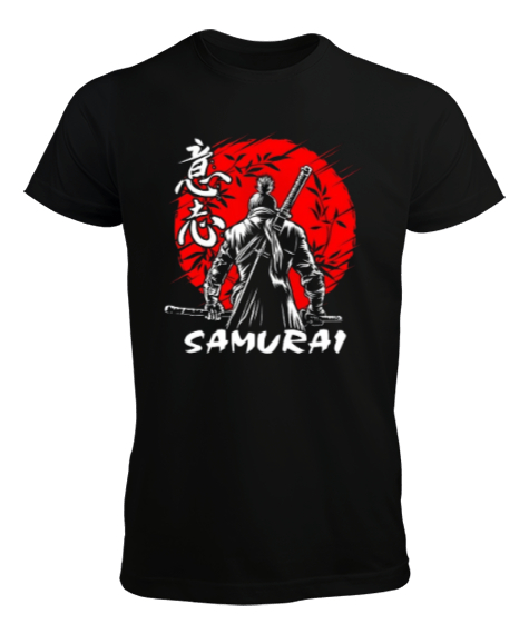 Tisho - Samurai ninja baskılı Siyah Erkek Tişört