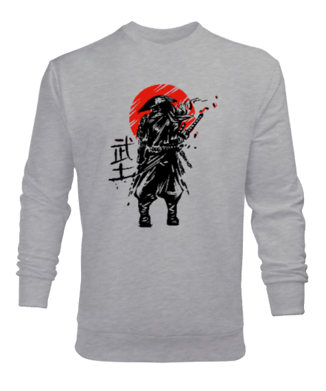 Tisho - Samurai - Samuray Blu V5 Gri Erkek Sweatshirt