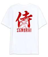 Samurai - Samuray Blu V6 Beyaz Oversize Unisex Tişört - Thumbnail