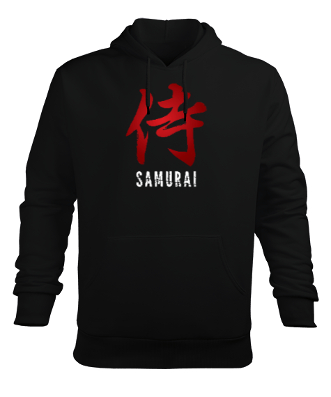 Tisho - Samurai - Samuray Blu V6 Siyah Erkek Kapüşonlu Hoodie Sweatshirt
