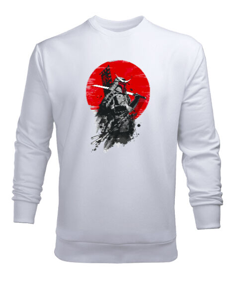 Tisho - Samuray - Samurai - Beyaz Erkek Sweatshirt