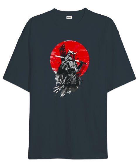 Tisho - Samuray - Samurai - Füme Oversize Unisex Tişört