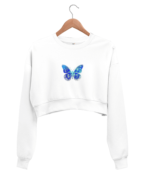 Tisho - Şans kelebeği Kadın Crop Sweatshirt