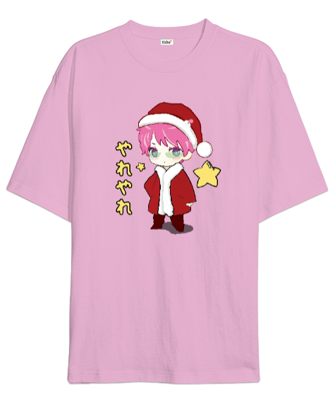 Tisho - Santa Kusuo Saiki Kusuo Noel Baba Pembe Oversize Unisex Tişört