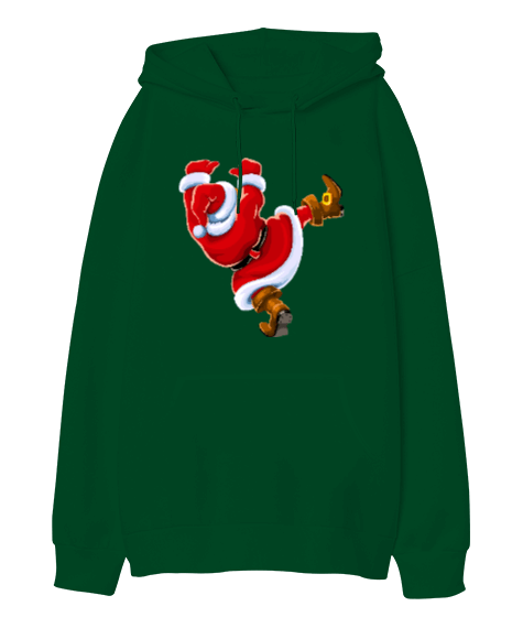 Tisho - Santa Oversize Unisex Kapüşonlu Sweatshirt