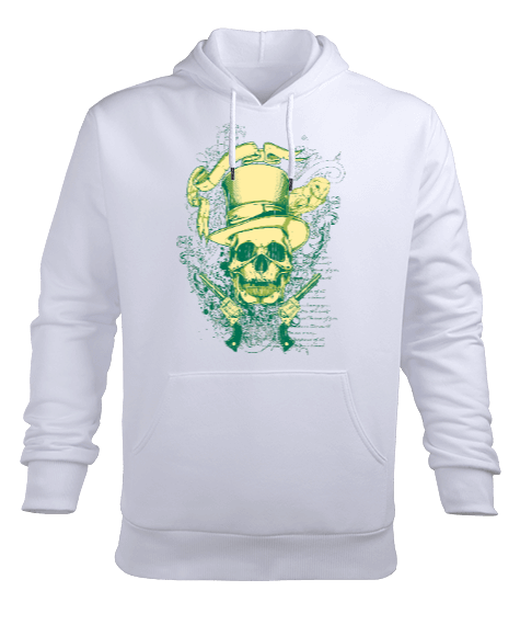 Tisho - Şapkalı kurukafa Erkek Kapüşonlu Hoodie Sweatshirt