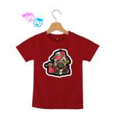 Şapkalı sevimli köpek Kırmızı Çocuk Unisex - Tisho