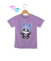 Şapkalı sevimli panda Lila Çocuk Unisex - Tisho
