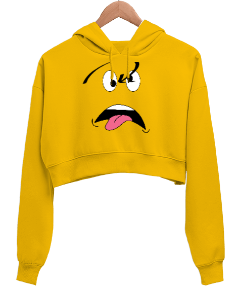 Tisho - Şapşik Kadın Crop Hoodie Kapüşonlu Sweatshirt