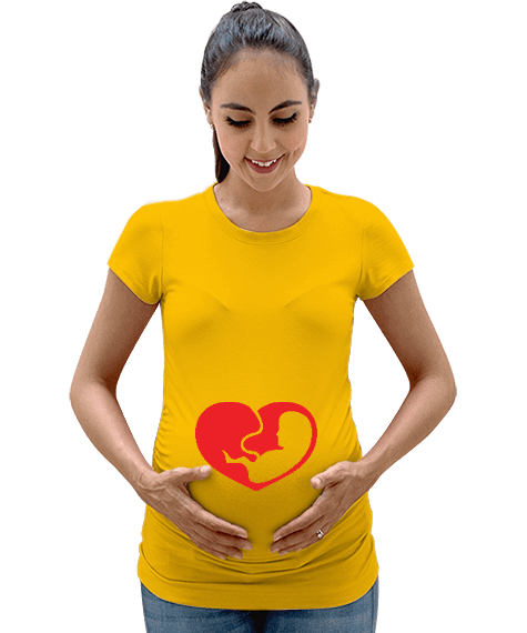 Tisho - Sarı Hamile Giysi Kadın Hamile Tişört