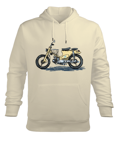 Tisho - Sarı Motorsiklet Erkek Kapüşonlu Hoodie Sweatshirt