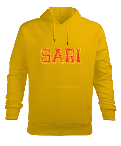 Tisho - Sarının Vurgusu Tasarımı Erkek Kapüşonlu Hoodie Sweatshirt