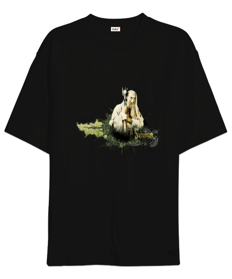 Tisho - Saruman Yüzüklerin Efendisi Tasarımı Baskılı Oversize Unisex Tişört
