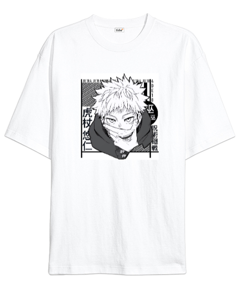 Tisho - Satoru Gojo, Jujutsu Kaisen Beyaz Oversize Unisex Tişört