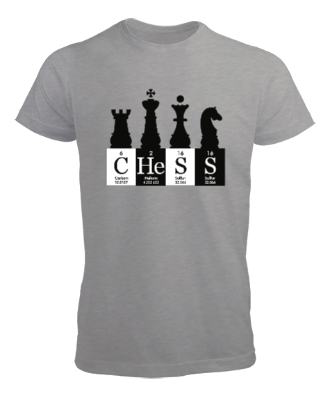 Tisho - Satranç - Chess V2 Gri Erkek Tişört