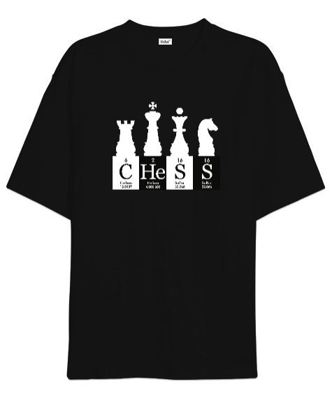 Tisho - Satranç - Chess V3 Siyah Oversize Unisex Tişört