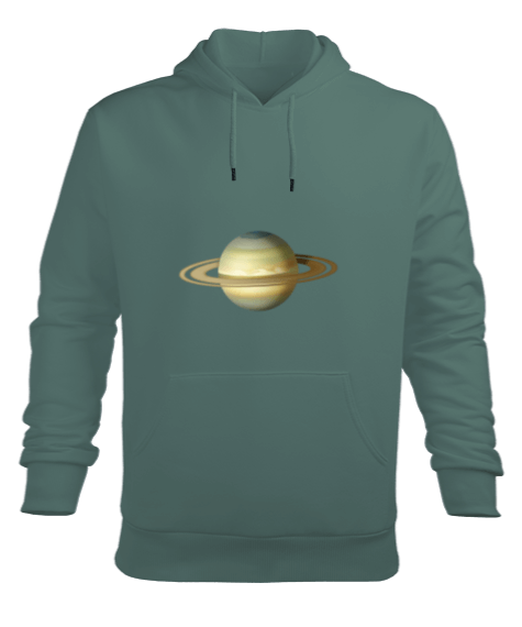 Tisho - Satürn Çağla Yeşili Erkek Kapüşonlu Hoodie Sweatshirt