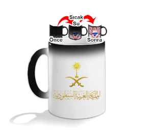 Tisho - Saudi Arabia Emblem one sided magic cup Sihirli Kupa Bardak