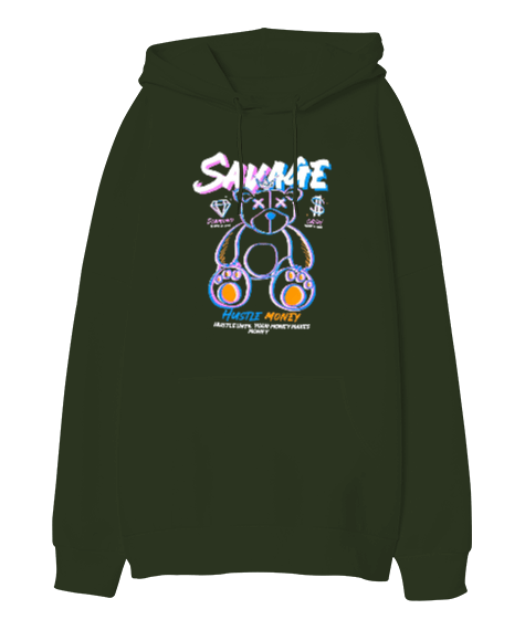 Tisho - Savage Tasarım Baskılı Oversize Unisex Kapüşonlu Sweatshirt