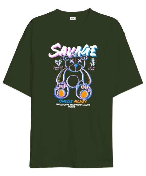 Tisho - Savage Tasarım Baskılı Oversize Unisex Tişört